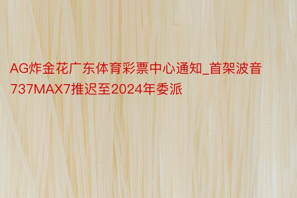 AG炸金花广东体育彩票中心通知_首架波音737MAX7推迟至2024年委派