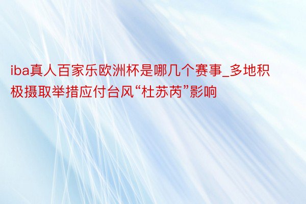 iba真人百家乐欧洲杯是哪几个赛事_多地积极摄取举措应付台风“杜苏芮”影响