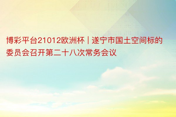 博彩平台21012欧洲杯 | 遂宁市国土空间标的委员会召开第二十八次常务会议