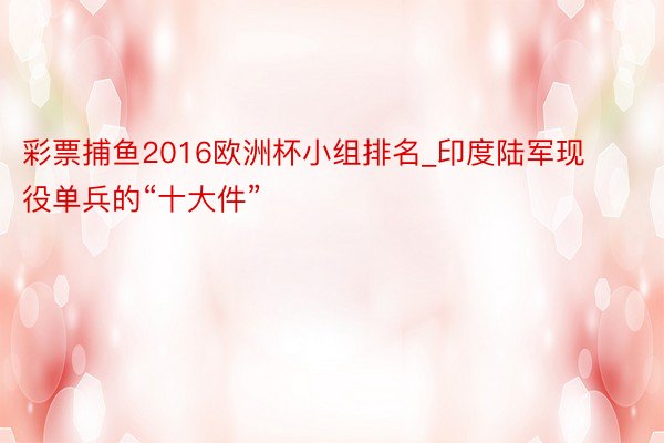 彩票捕鱼2016欧洲杯小组排名_印度陆军现役单兵的“十大件”